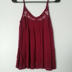 Arizona Jean Co. Summer flowy burgandy blouse